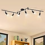 wowatt Faretti LED da soffitto Nero orientabili, Lampada da salotto 6 Luci GU10, Lampadario Camera Letto Moderno, Lampadario 