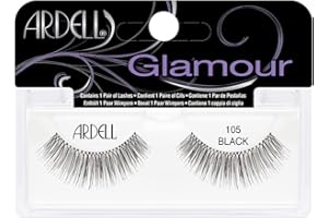 ARDELL Glamour, Pestañas Postizas 105 Black, Contiene 1 Par de Pestañas y Pegamento - 1 Set