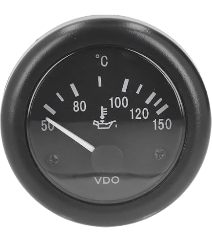 Raid HP 660221 Olietemperatuurmeter – Silver Line, 52 Mm, Blauwe Verlichting, Zilveren Ring, Incl. Sensor 1/8″ NPT, Voor Benzine En Diesel