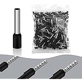 1.5mm2 12mm Long Insulated Wire Terminals 300pcs Black Insulated