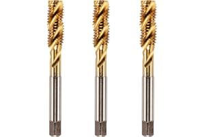 RENNIE TOOL COMPANY Pack Of 3 Rennie Tools - M8 x 1.25 Spiral Flute Tap HSS M2 Titanium (TiN) Coated 8mm Thread. Metric Hand/Machine Screw Tap Metric Coarse. For Tapping Blind Holes