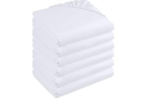 Utopia Bedding – uppsättning av 6 resårlakan 180 x 200 cm – vit – borstad mikrofiber dra-på-lakan – 35 cm djup väska