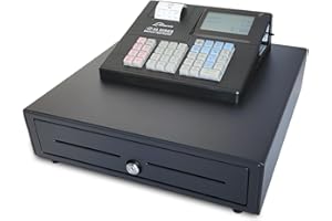 CRG XA138 Simple Cash Register Till Black. Ideal for Retail. Easy to Setup and Operate. (Black, Large Drawer)