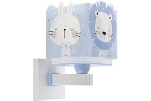 Dalber kinder Wandlampe, Kinderlampe Wandleuchte kinderzimmer Wolken Baby Jungle tiere Dschungeltiere blau, 63119T, E27