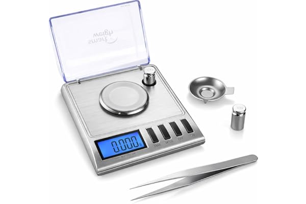 Smart Weigh GEM20 Balance intelligente numérique haute précision 20x0.001g. Idéale pour peser les pierres précieuses, les bijoux et autres objets précieux