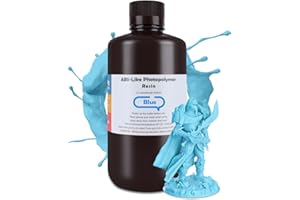 ELEGOO ABS-Like 3D Printer Resin, Blue 1000g, High Toughness & Tensile Strength & Bend Flexibility Ideal for Industrial Components for LCD/MSLA 3D Printing