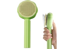 LONIMIA Katzenbürste, Haustierbürste kurzhaar, Katzenbürste mit Luftkissen, Selbstreinigende Zupfbürste Entfernt Unterwolle Katzenhaarbürste für Haustier zur Fellpflege.