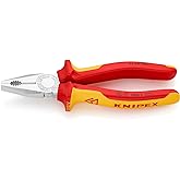 Knipex kombine pense, krom kaplama, &ccedil;ok bileşenli manşonlarla izole edilmiş, VDE-testli 180 mm 03 06 180