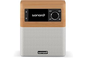 sonoro Stream Internetradio (UKW, Bluetooth, DAB, Spotify, Amazon, Deezer, spritzwassergeschützt) Ahorn/Weiß
