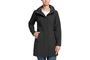 33,000ft Giacca Softshell da donna Giacca leggera impermeabile da pioggia Giacca lunga di transizione funzionale a vento Cappotto Softshell con cappuccio traspirante