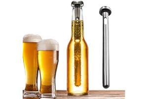 Merrday Bebidas de Acero Inoxidable Enfriador de Cerveza Palo Botella de Bebida Varilla Palillos de enfriamiento portátiles instantáneos Vaso de Acero Inoxidable Enfriador de Mosto de Cerveza