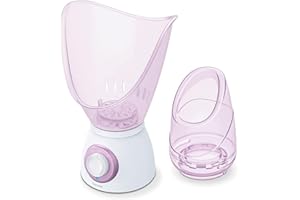 Beurer FS 60 Sauna per il Viso Multifunzione 3 in 1, Pulizia del Viso, Aromaterapia e Inalazione con Serbatoio per Essenze Profumate, 2 Livelli di Potenza e Bicchiere Graduato