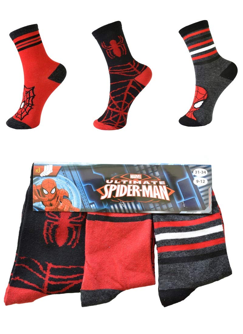 Dc-Comics-Spiderman-12-Paar-Jungen-Socken-12-verschiedene-TOP-Designs