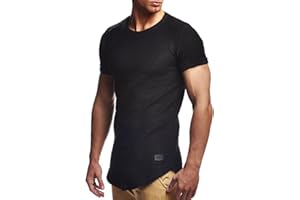 Leif Nelson T-Shirt Herren Sommer Rundhals-Ausschnitt - Regular Fit Männer T-Shirts 100% Baumwolle kurzarm