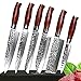 Produktbild YARENH Küchenmesser Set Scharf 6er - Damastmesser Kochmesser Set Aus Japanisches Damaststahl Klinge & Dalbergia Holzgriff,Damaszener Messerset Profi HTT-Serie