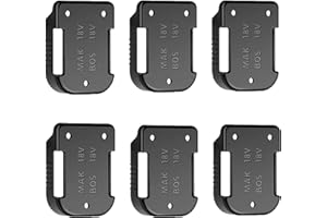 TPDL 6 sztuk uchwytów do akumulatora kompatybilnego z akumulatorem Makita/Bosch 18 V, uchwyt na baterie Bosch 18 V, uchwyt ścienny, uchwyt do akumulatora, organizer do przechowywania baterii do