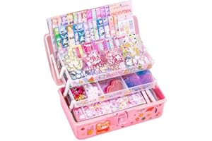 JHzood Colorful Goo Card Toys Cute Goo Card DIY Sets, Colorful Pendant Cute Card Toys Card Sticker Sets, with Storage Box, Homemade Keychain, Sticker Art And Craft, Hanging Ornament Materials (71PCS)