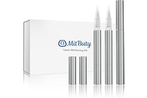 MitButy Teeth Whitening Pen – 3-Pack Instant Stain Removal Teeth Whitening Gel, Gentle & Effective Whitening for Coffee, Wine & Tea Stains, Portable & Easy-to-Use for a Brighter Smile