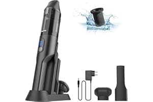 Bagotte Handheld Vacuum, 12000pa Powerful Suction Wet & Dry Vacuum Cleaner 35min Run Time, Rechargeable Lightweight, Charging base hand held vacuum cordless for Car, Pet, Home, Office