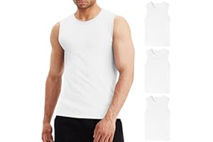 LiKing Pacco da 3/6 Canotta Uomo,100% Cotone,Tank Top Sportive Allenamento Canotte Elasticizzato Stringer Vest,Senza Maniche,con Scollo Rotondo,Casual Canotte estive Smanicato Uomo