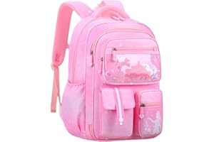 VIDOSCLA 3Pcs Geometric Kids Girls Backpack Childs School bag with Lunch bag Set for girls 8-10