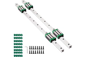 GooEquip Linearführung 2 Stücke HGR20 800mm Linearschiene mit 4PCS Gleitblock für 3D Drucker, CNC Maschine, Elektrische Geräte, Medizinische Maschinen