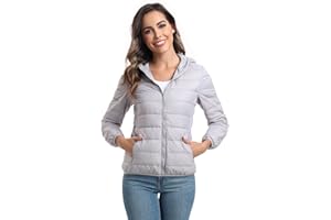 Teemie Chaqueta Acolchada para Mujer con Capucha Abrigo Plumas Ligero Plumifero Cazadora Invierno Montaña Puffer Jacket