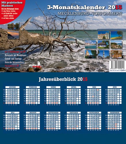 Drei-Monatskalender Mecklenburg-Vorpommern 2015: Praktischer Monatsplaner mit meckl.-vorp. Kalendarium
