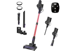 Vexilar Aspiradora sin Cable V8PRO 35KPa,Aspiradora 3-en-1 Autonomía 40 Mins, Escoba Aspirador sin Cable Potente Succión,Aspirador Vertical para Pelo de Mascotas/Alfombra/Suelo/Coche