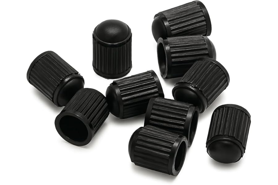 Tyre Valve Caps Pack of 10 Car Accessories Black Dust Caps for Car Tyres, Bikes, Bicycles & MotorBike Anti-Rust Air Valve Dust Caps Universal Fit for Car, Wheel, Tyre, and Bike Valve Stems