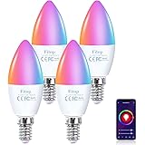 Fitop Lampadine intelligenti Alexa, E14 Wlan LED Lampadina Dimmerabile 4.9W 470Lm+RGB 16 Milioni di Colori, Controllo APP Com