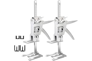 FAEFTY Braccio per risparmiare lavoro, 2 pezzi, con funzione di sollevamento lento e rapido, fino a 400 kg, sollevatore per mobili, porte, armadi, cartongesso, cric per piastrelle