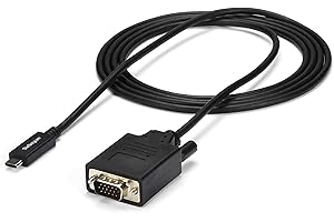 StarTech.com Cable de 2m USB C a VGA - Cable Adaptador Activo de Vídeo de 1920x1200/1080p USB Tipo C a VGA - Compatible con Thunderbolt 3 - De Portátil a Monitor VGA - Modo DP Alt HBR2 (CDP2VGAMM2MB)