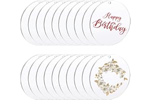 CERIOLL Fogli Dischi Acrilici Trasparenti,20 Pezzi Lastra Plexiglass,Dischi Acrilici Trasparenti,Foglio Acrilico Trasparente,Circolare Acrilico per Fai-da-Te Artigianato, Scrapbooking, Dipingere Foto Cornici