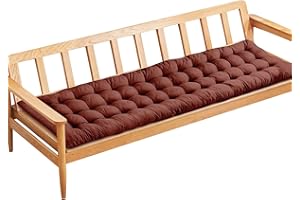 PLULON Brown Garden Bench Cushion 2/3 Seater Porch Swing Chair Cushion Bench Seat Pad Mat Furniture Pad for Patio Lawn Lounger 120x48cm