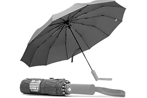 TANNESS Windproof Umbrella – 10-Rib Waterproof & Compact Umbrella with Automatic Open/Close Function and Ergonomic Handle – Folding Mini Umbrella - Strong Umbrellas for Wind and Rain