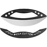 KUONIIY Pizza Cutter Rocker, Pizza Cutter with Lid for Baking Pizza, Cake, Premium Stainless Steel Blade Ultra Sharp, 29 cm,