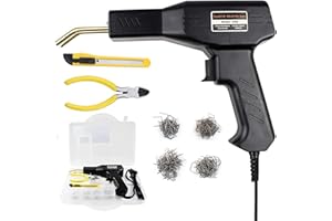 QIC Kunststoff Schweißgerät,Kunststoff Reparaturset Auto StoßStange Reparatur Set Mit 400pcs Heißhefter,50W Plastik Reparaturset 220V Kunststoff Schweißen Maschine für Auto-StoßStange/Autoteile/Kajak/Kanu