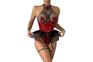 Zilosconcy Sexy Dessous Damen Für Sex Spitze Body Lingerie String Tanga Rot Sexy Sexy Outfit Dessous-Sets Damen Große Größen Erotick Wäsche Frauen Nachthemd Reizwäsche Unterwäsche