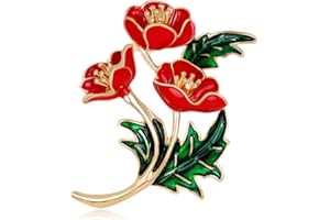 WTOPP Poppy Brooch Pin Rememorial Day Flower Brooch Enamel Poppy Brooches for Women Solider Remember Memorial Day Gifts Jewelry