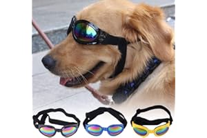 Pups&Pets Dog Sunglasses Dog Goggles for Medium Large Breed Dogs, Wind Dust Fog Protection Eye Wear Pet Glasses with Adjustable Strap for Motorcycle Car Driving Swimming Over 15lbs - 1 Pcs Goggles