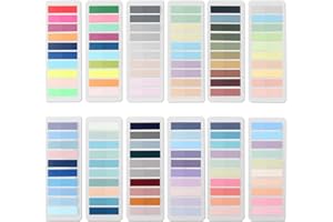 Newplenty 2400 Stück Haftnotizen,12 Stile Transparent Haftstreifen Sticky Notes, Bunt Notizzettel,Klebezettel Klein,Wasserdicht Page Marker,Aesthetic Haftmarker Book Tabs für Büro Schule (2400)
