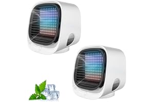 HITIANYA Aira Breeze Air Cooler, Air Breeze Air Conditioner, Air Cooler with Water Cooling, Small, Portable Air Conditioner Fan, USB Powered Air Conditioner for Family, Travel (White + White)