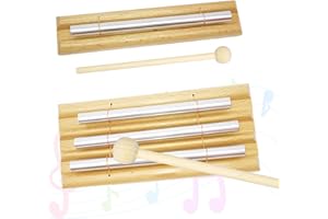 KORSAOT 2 Pièces Energy Chime, Wind Chime Percussion, 1 Ton, 3 Tons Hand Chimes avec 2 Maillet Carillon, pour l'Éveil Musical, les Cadeaux, la Prière, le Yoga et Méditation