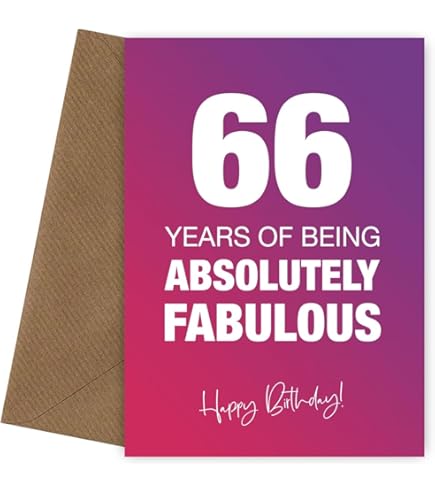 Carte D'anniversaire De 66 Ans Pour Femme – Fille – Cartes D'anniversaire Pour Femme De 66 Ans, Grand-mère, Belle-mère, Tante, Sœur, 145 Mm X 145 Mm