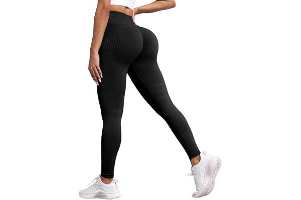JTSONN Scrunch Butt Leggings Dam med Hög Midja Sportleggings Anti-cellulit Kompressionsleggings Formande Sportbyxor Långa Booty Lifting Yogabyxor Sportleggings Gymbyxor Sömlösa Elastiska Löparbyxor