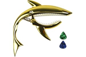 Imelod Kapodaster Hai Kapodaster aus Zinklegierung für Akustik- und E-Gitarren mit gutem Griffgefühl, ohne Fret Buzz und langlebig(Gold)