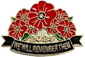 LEVVIYE 2025 Red Flower Badges Pins Lest We Forget Remembrance Day Military Army Veteran Decoration Brooch