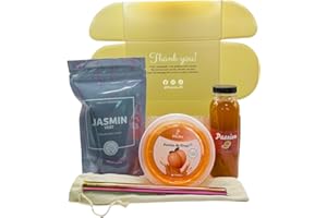 Nostea - Kit à Bubble Tea - Thé Vert Jasmin - Avec Sirop Passion+ Perles Pêche et Paille Réutilisable - 100% Vegan, Sans Colorants Artificiels - Pour Plus de 10 Bubble Tea