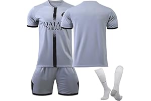 NileMAll Páris Maillot PSG Enfant de Football 22/23 Soccer Jersey, Maillot Domicile/Extérieur, Ensemble PSG Enfant et Adultes, Garçon Vêtements de Football avec Chaussette